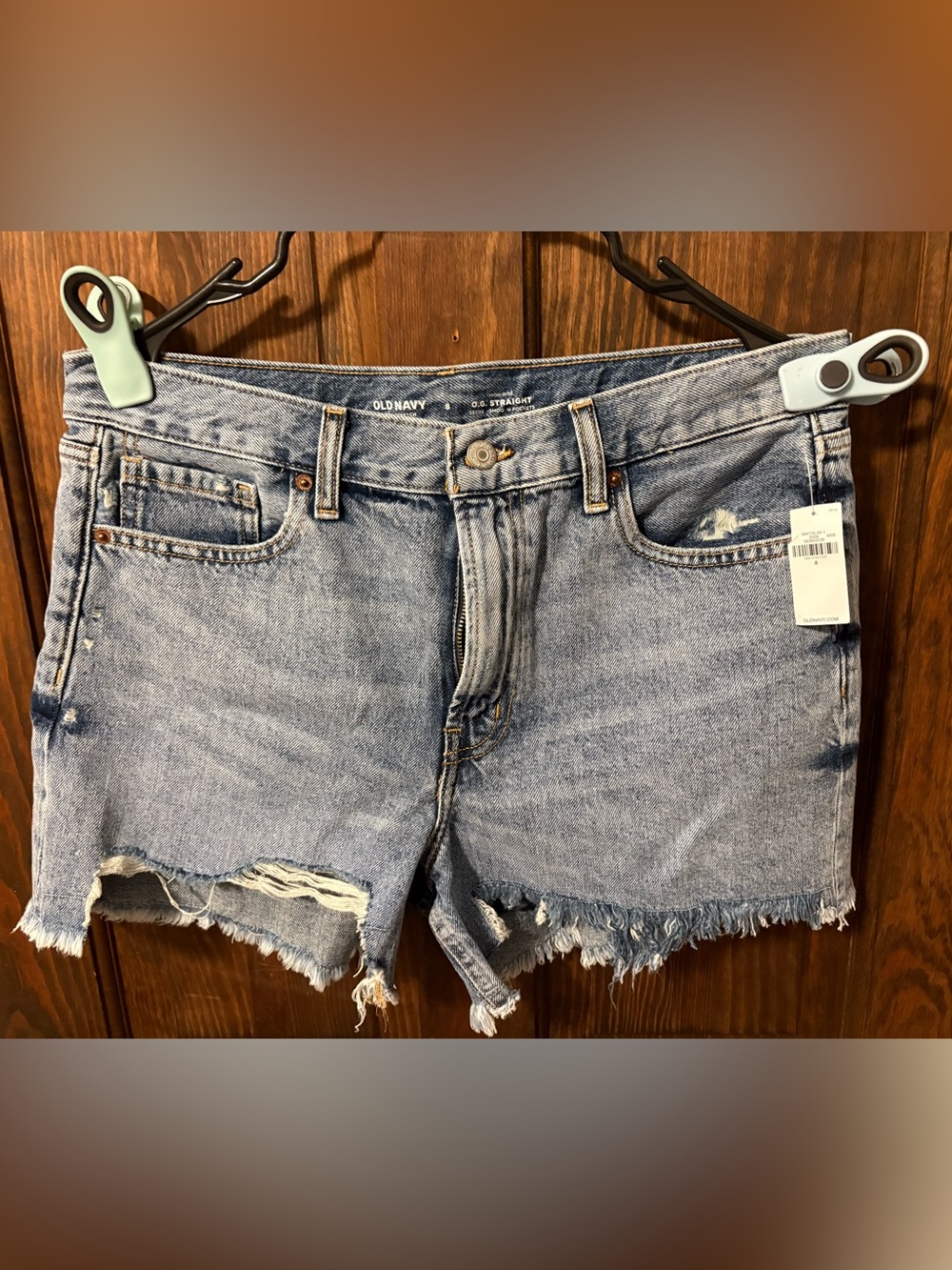 Old Navy Light Wash Distressed Denim Shorts